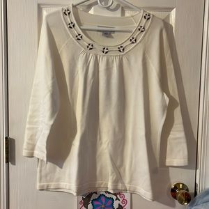 Sag Harbor 3/4 sleeve dress white soft top (3)